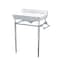 Whitehaus Console W/ Integrated Rctnglr Bowl W/ Widespread Hole Drill, Chrm Leg S WHV024-L33-3H-C - alternate 1